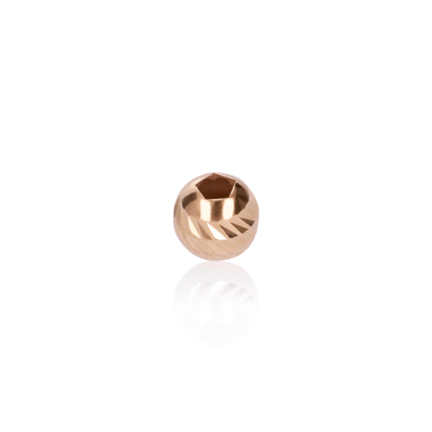 TWO-HOLE D-CUT MOON BEAD IN RED GOLD 18 KT DIAMETER MM.8