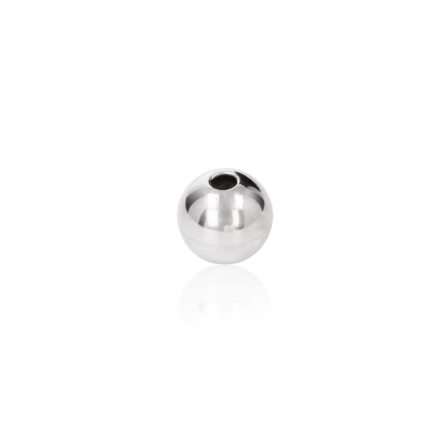 TWO-HOLE BEAD WITH RHODIUM TREATMENT 18 KT DIAMETER MM.9