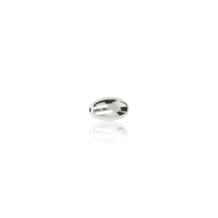 TWO-HOLE OVAL BEAD IN WHITE GOLD 18 KT DIAMETER MM.5X1,5 HOLE X7,3 LENGTH