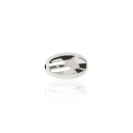 TWO-HOLE OVAL BEAD IN WHITE GOLD 14 KT DIAMETER MM.8X2,3 HOLE X13,1 LENGTH