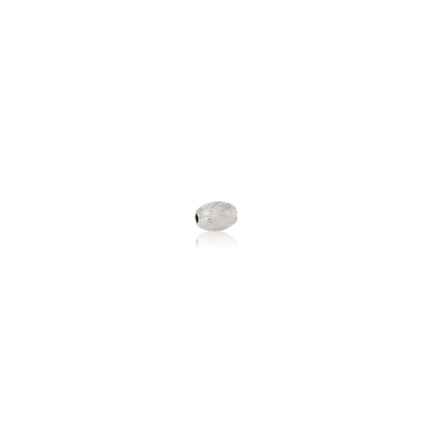 TWO-HOLE LIGHT WEIGHT PAVE' OVAL BEAD IN WHITE GOLD 18 KT DIAMETER MM.4X1,8 HOLE X5,9 LENGTH