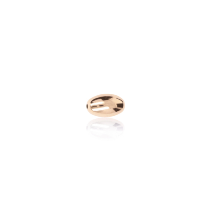 TWO-HOLE LIGHT WEIGHT OVAL BEAD IN RED GOLD 18 KT DIAMETER MM.5X1,7 HOLE X7,3 LENGTH