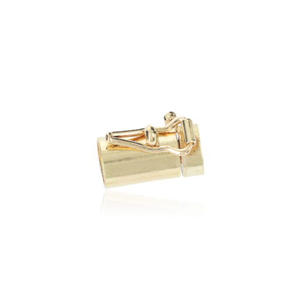 CHIUSURA CILINDRICA A CASSETTA IN ORO GIALLO 9 KT LARGHEZZA MM.7 X LUNGHEZZA MM.13,5