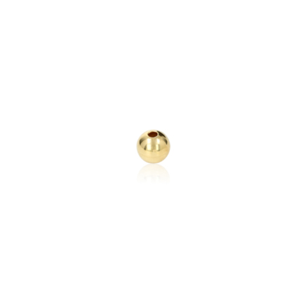 TWO-HOLE LIGHT WEIGHT BEAD IN YELLOW GOLD 18 KT DIAMETER MM.4,5
