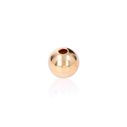 TWO-HOLE LIGHT WEIGHT BEAD IN RED GOLD 14 KT DIAMETER MM.10