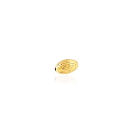 OVALINA RIGATA A DUE FORI IN ORO GIALLO 18 KT DIAMETRO MM.3X1,2 FORO X5,5 LUNGHEZZA