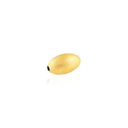 TWO-HOLE LIGHT WEIGHT SATIN OVAL BEAD IN YELLOW GOLD 14 KT DIAMETER MM.6X1,8 HOLE X9,9 LENGTH