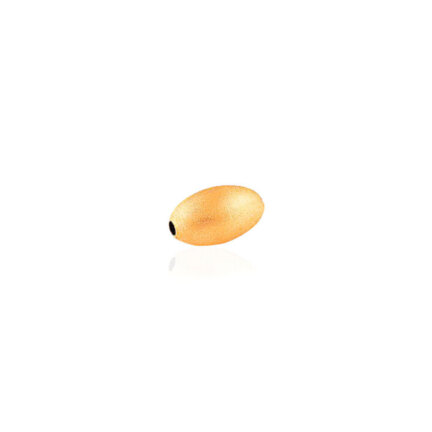 TWO-HOLE LIGHT WEIGHT SATIN OVAL BEAD IN RED GOLD 14 KT DIAMETER MM.5X1,8 HOLE X7,3 LENGTH