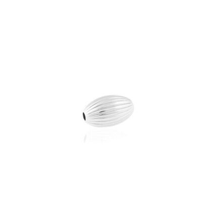 OVALINA RIGATA A DUE FORI IN ORO BIANCO 18 KT DIAMETRO MM.5X1,7 FORO X7,3 LUNGHEZZA