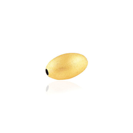 TWO-HOLE SATIN OVAL BEAD IN YELLOW GOLD 18 KT DIAMETER MM.10X2,8 HOLE X16,6 LENGTH