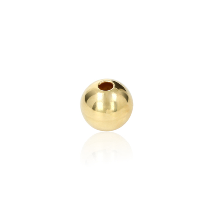 TWO-HOLE SUPERLIGHT BEAD IN YELLOW GOLD 18 KT DIAMETER MM.8X2,1 HOLE