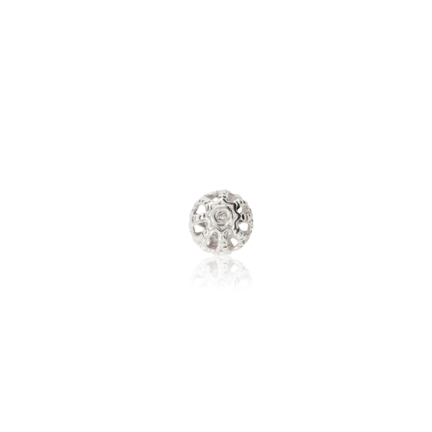 TWO-HOLE FILIGREE BEAD WITH RHODIUM TREATMENT 18 KT DIAMETER MM.4X1,5 HOLE
