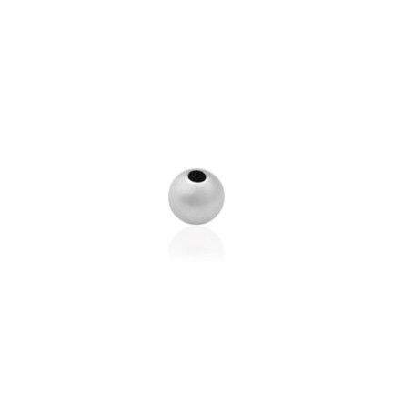 TWO-HOLE SATIN BEAD IN WHITE GOLD 14 KT DIAMETER MM.4X1,7 HOLE