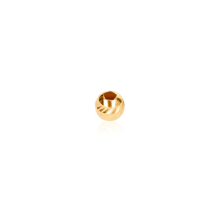 TWO-HOLE D-CUT SLASH BEAD IN RED GOLD 14 KT DIAMETER MM.3X1,3 HOLE