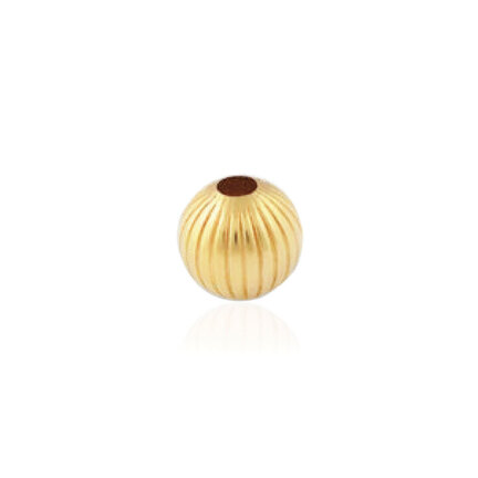 PALLINA RIGHATA A DUE FORI IN ORO GIALLO 800 DIAMETRO MM.8X2,5 FORO