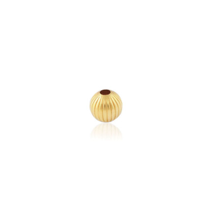 PALLINA RIGHATA A DUE FORI IN ORO GIALLO 14 KT DIAMETRO MM.7X2,2 FORO