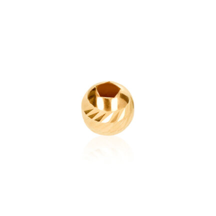 TWO-HOLE D-CUT SLASH BEAD IN RED GOLD 18 KT DIAMETER MM.4X1,9 HOLE