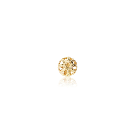 TWO-HOLE FILIGREE BEAD IN YELLOW GOLD 18 KT DIAMETER MM.4X1,5 HOLE