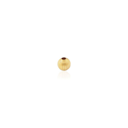 PALLINA RIGHATA A DUE FORI IN ORO GIALLO 14 KT DIAMETRO MM.4X1,5 FORO