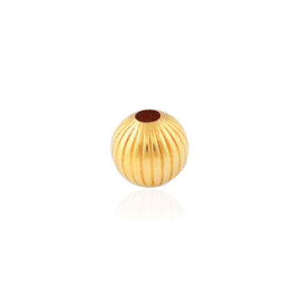PALLINA RIGHATA A DUE FORI IN ORO ROSSO 9 KT DIAMETRO MM.10X2,6 FORO