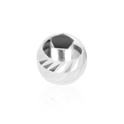 TWO-HOLE D-CUT SLASH BEAD WITH RHODIUM TREATMENT 18 KT DIAMETER MM.8X2,8 HOLE