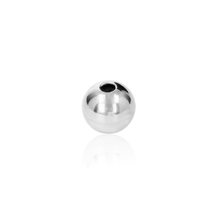TWO-HOLE BEAD WITH RHODIUM TREATMENT 18 KT DIAMETER MM.8X1,8 HOLE