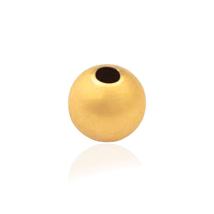 TWO-HOLE SATIN BEAD IN RED GOLD 18 KT DIAMETER MM.12X3,3 HOLE