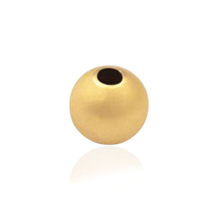 TWO-HOLE SATIN BEAD IN YELLOW GOLD 14 KT DIAMETER MM.12X3,3 HOLE