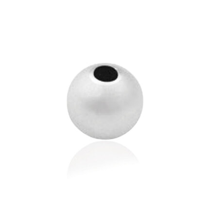 TWO-HOLE LIGHT WEIGHT SATIN BEAD IN WHITE GOLD 18 KT DIAMETER MM.12
