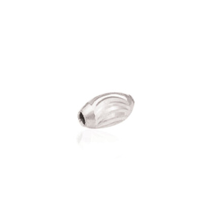 TWO-HOLE D-CUT OVAL BEAD WITH RHODIUM TREATMENT 18 KT DIAMETER MM.5X1,3 HOLE X7,3 LENGTH