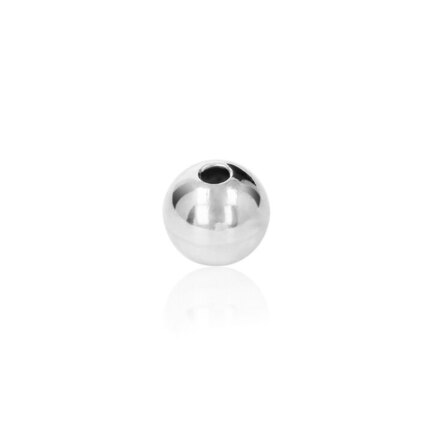 TWO-HOLE MEDIUM WEIGHT BEAD IN WHITE GOLD 18 KT DIAMETER MM.8X2,7 HOLE