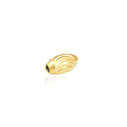 TWO-HOLE D-CUT OVAL BEAD IN YELLOW GOLD 14 KT DIAMETER MM.6X9,9 LENGTH