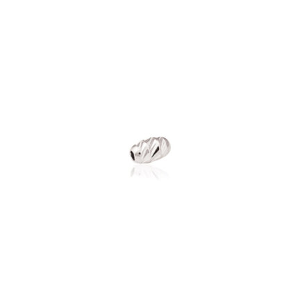 TWO-HOLE D-CUT OVAL BEAD IN WHITE GOLD 14 KT DIAMETER MM.3X1,2 HOLE X5,5 LENGTH