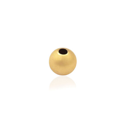 TWO-HOLE SATIN BEAD IN YELLOW GOLD 9 KT DIAMETER MM.8X2,1 HOLE