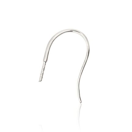 WIRE EARRING WITH LONG SCREW FOR STONES AND PEARLS WITH RHODIUM TREATMENT 18 KT