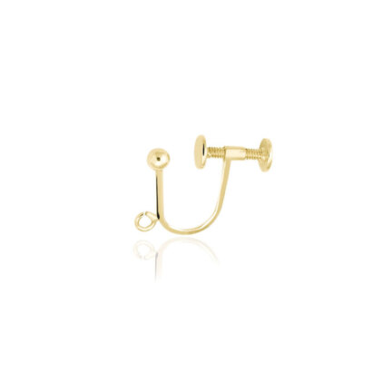 SCREWBACK WITH BEAD IN YELLOW GOLD 18 KT