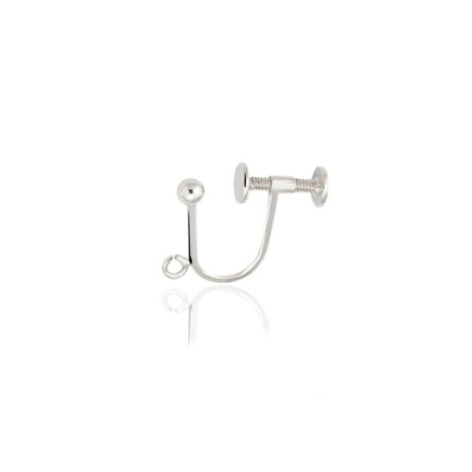 SCREWBACK WITH BEAD WITH RHODIUM TREATMENT 9 KT
