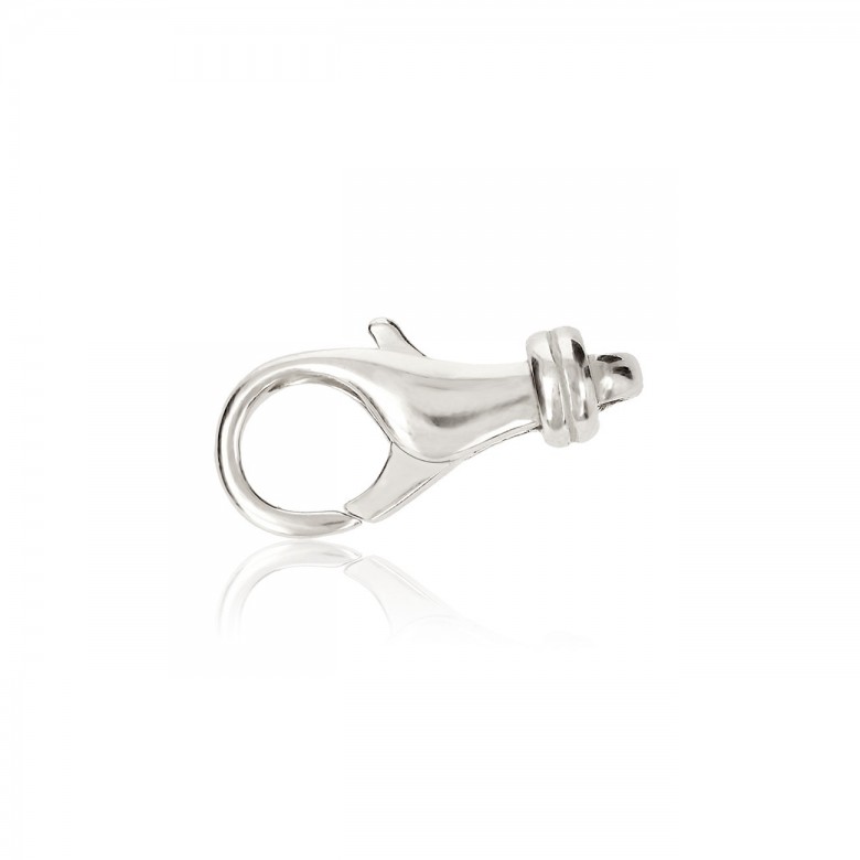 CHIUSURA MICROFUSA A PAPPAGALLO IN ORO BIANCO 18 KT