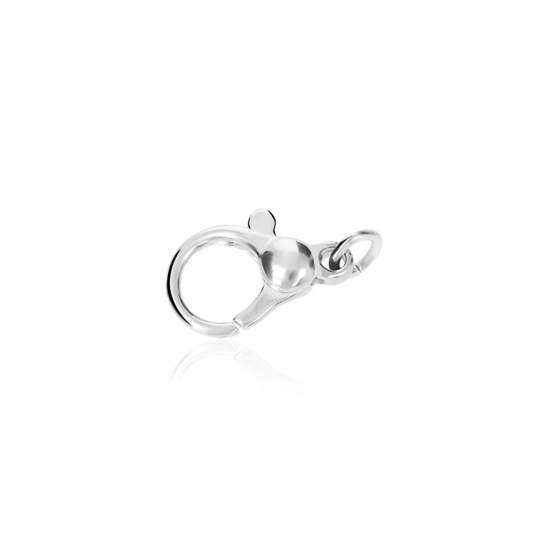 CHIUSURA MICROFUSA CON PALLINA FINALE IN ORO BIANCO RODIATO 18 KT