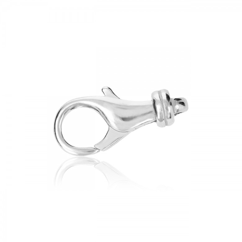 CHIUSURA MICROFUSA A PAPPAGALLO IN ORO BIANCO RODIATO 18 KT