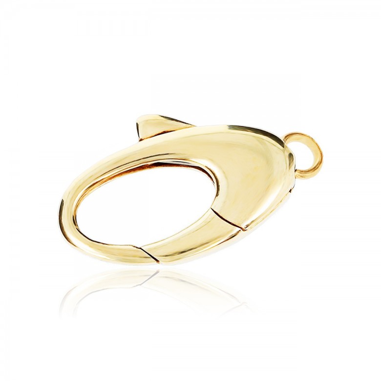 SMOOTH OVAL CASTED CLASP IN YELLOW GOLD 14 KT