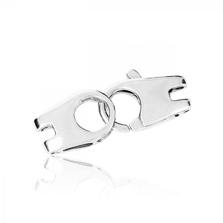 HANDCUFFS CASTED CLASP WITH FEMALE CONNECTOR IN WHITE GOLD WITH RHODIUM TREATMENT 18 KT