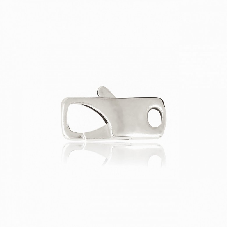 RECTANGULAR CASTED CLASP IN WHITE GOLD 18 KT