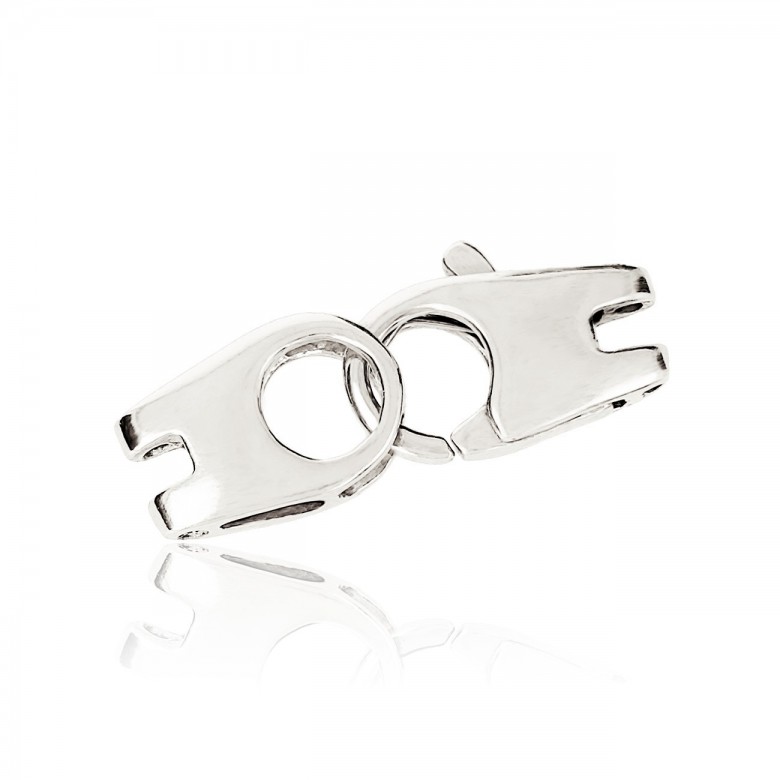 HANDCUFFS CASTED CLASP WITH FEMALE CONNECTOR IN WHITE GOLD 18 KT