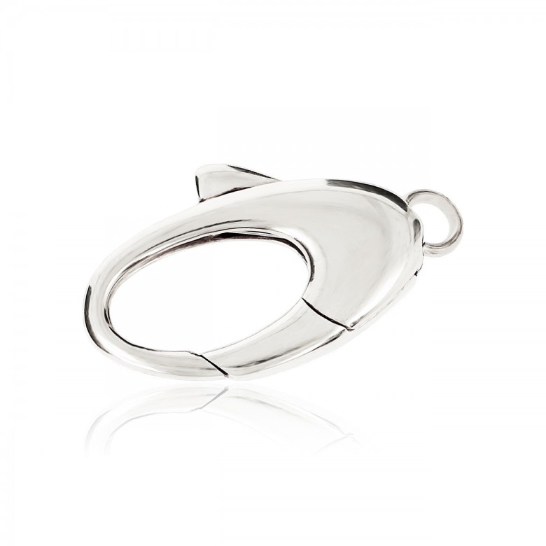 SMOOTH OVAL CASTED CLASP IN WHITE GOLD 18 KT