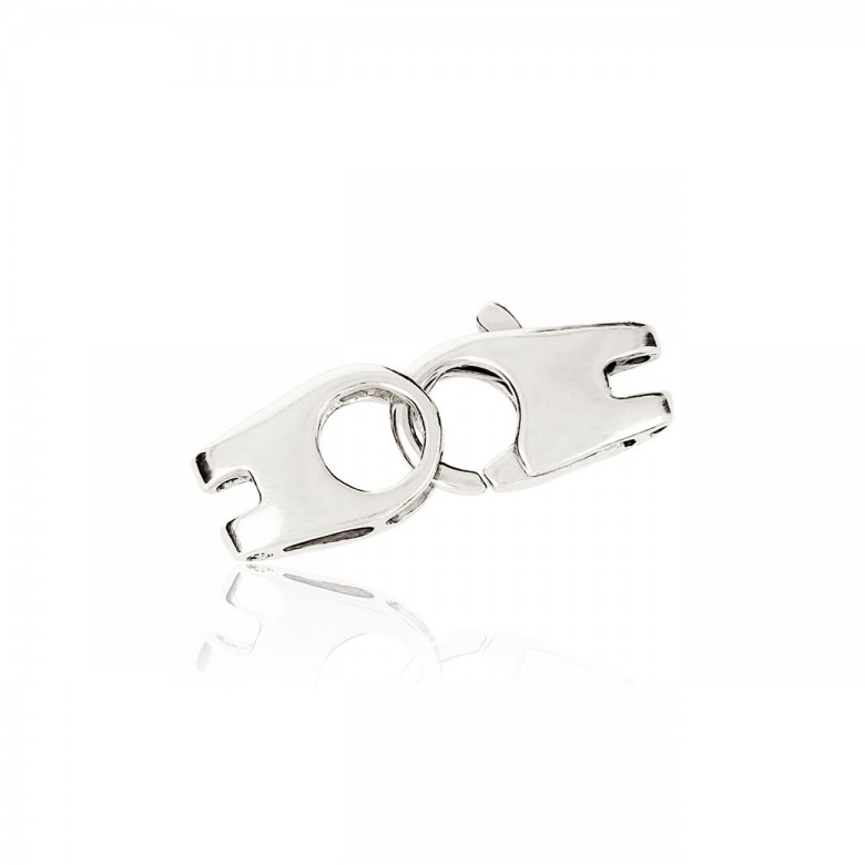 HANDCUFFS CASTED CLASP WITH FEMALE CONNECTOR IN WHITE GOLD 18 KT