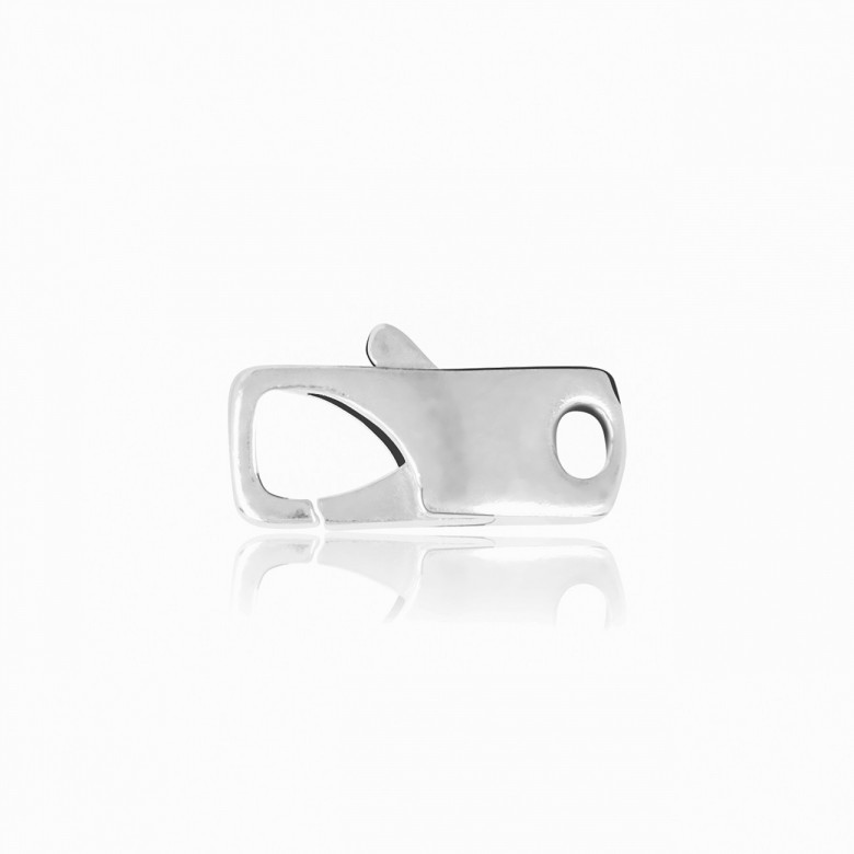 RECTANGULAR CASTED CLASP IN WHITE GOLD WITH RHODIUM TREATMENT 18 KT
