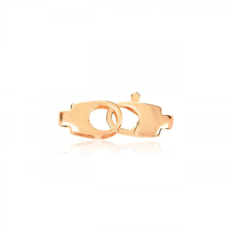 HANDCUFFS CASTED CLASP WITH MALE CONNECTOR IN RED GOLD 14 KT