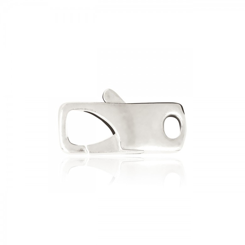 RECTANGULAR CASTED CLASP IN WHITE GOLD 18 KT