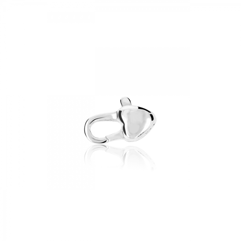 CHIUSURA MICROFUSA A CUORE IN ORO BIANCO RODIATO 18 KT